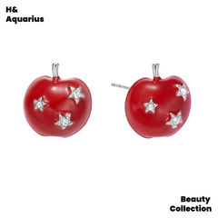Brass Earrings New Year's Bunny Apple Star Earrings Stud Earrings
