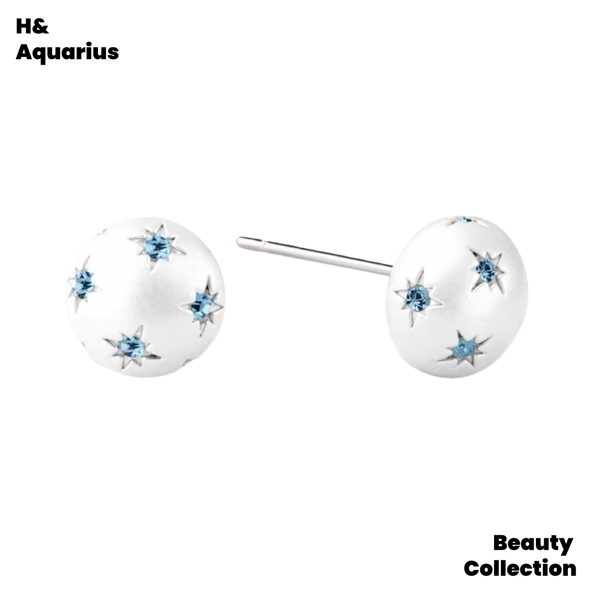 Brass zircon earrings Twilight starlight zircon brushed temperament stud earrings