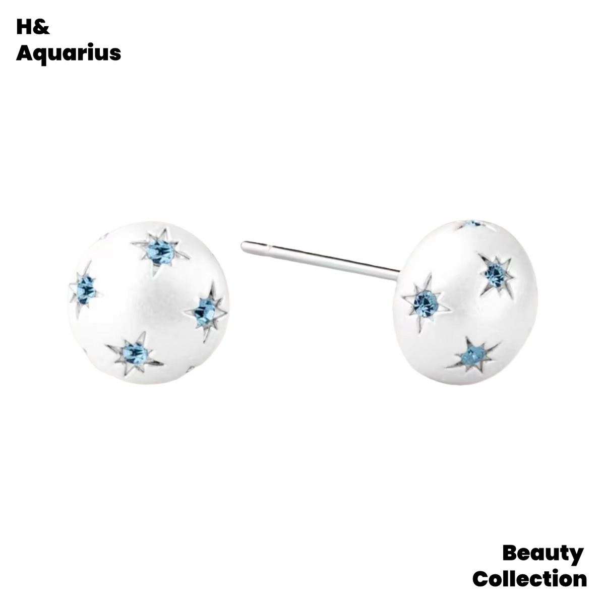 Brass zircon earrings Twilight starlight zircon brushed temperament stud earrings