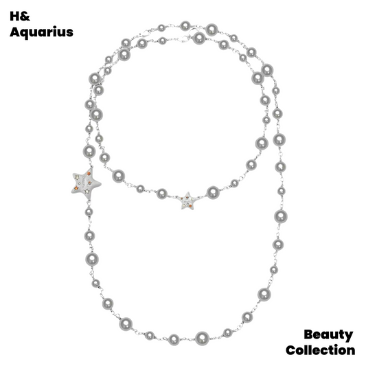 Brass Necklace - Pearl Gray Future-Reimagined Necklace