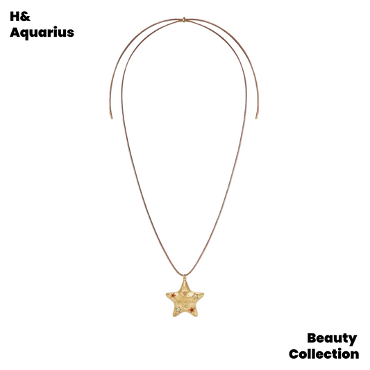 Future Reimagined Collection: Brass & Gold-Plated Star Pendant on Brown Waxed Cord Necklace