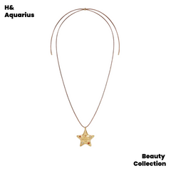 Future Reimagined Collection: Brass & Gold-Plated Star Pendant on Brown Waxed Cord Necklace