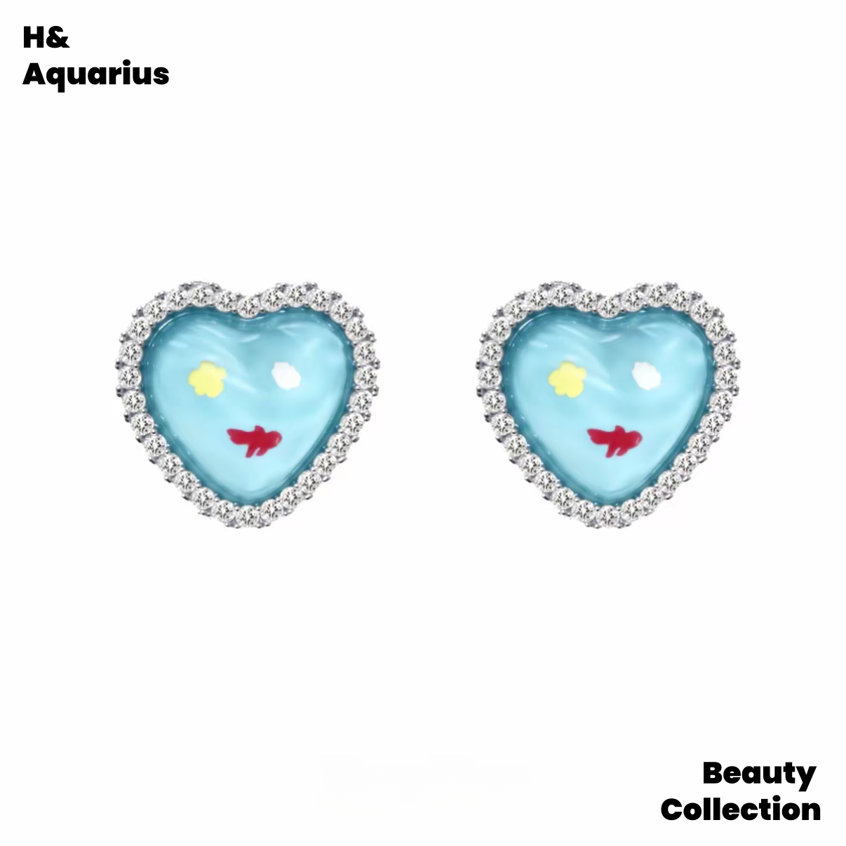 Alloy Resin Earrings - Original Fade-Resistant Kitten's Fishbowl Clip-On Earrings