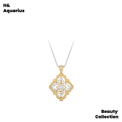 K Gold-Plated Necklace - Original Fade-Resistant Lattice Bloom New Year Edition Versatile Two-Tone Necklace