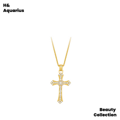 K Gold-Plated Pendant - Eastern Cross Timeless Chinese Style Necklace