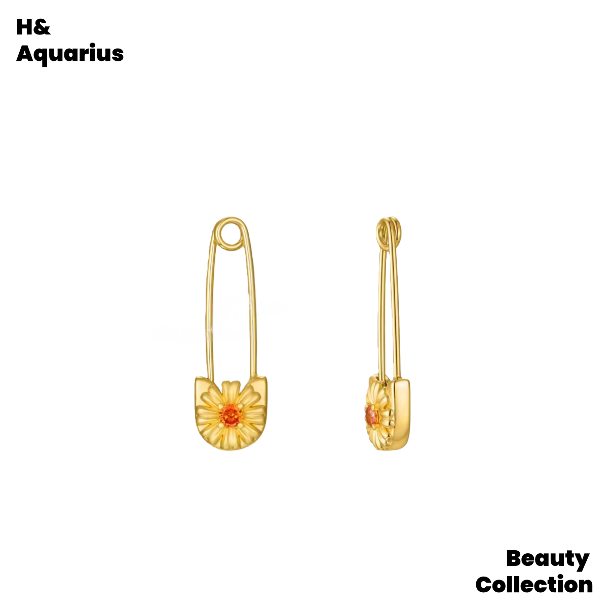 Gold Plated Cross Safety Pin Earrings ¨C Viral Instagram Fashion Jewelry