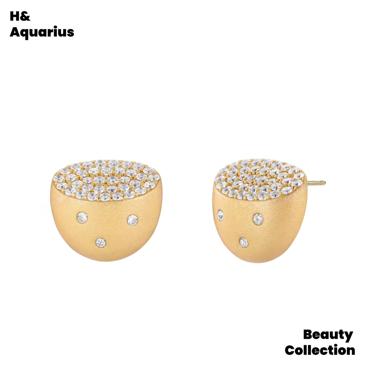 Abundance Bowl New Year Earrings - Oval Gold Plated Luxury Vintage Classic