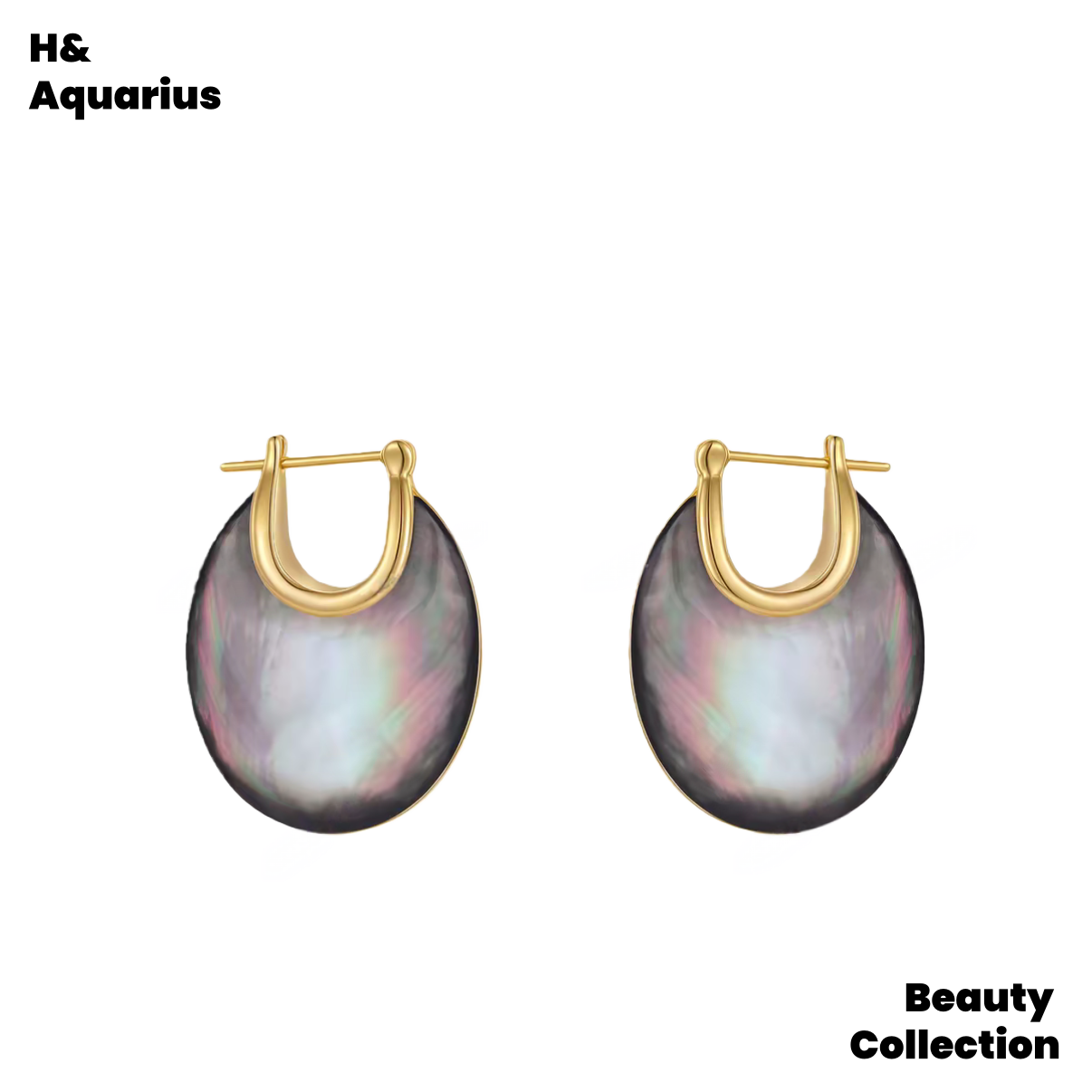 Oval Shell Earrings - New Year Luxury Minimalist Hoops for Women