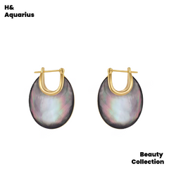 Oval Shell Earrings - New Year Luxury Minimalist Hoops for Women