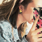18K gold-plated sterling silver heart stud earrings with hammered textured fronts and butterfly backs