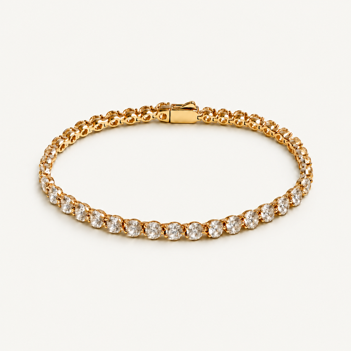 Gold Wide Tennis Bracelet