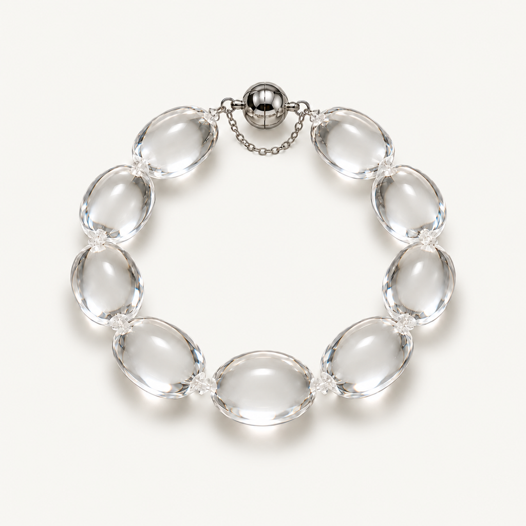 Lucent Rock Crystal Sugar Bean Bracelet