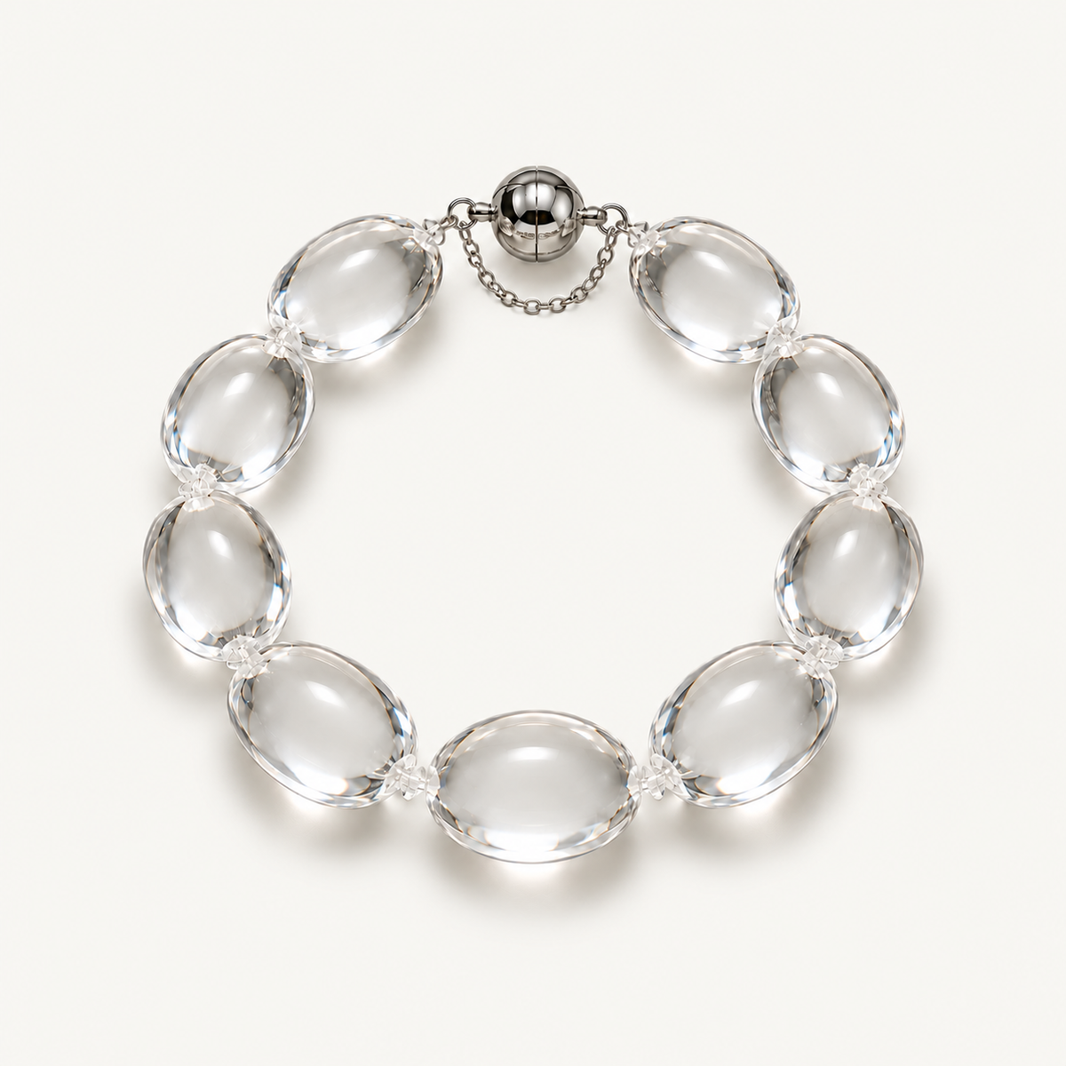 Lucent Rock Crystal Sugar Bean Bracelet