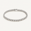 Silver Wide Tennis Bracelet