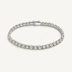 Silver Wide Tennis Bracelet