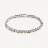 Silver Wide Tennis Bracelet