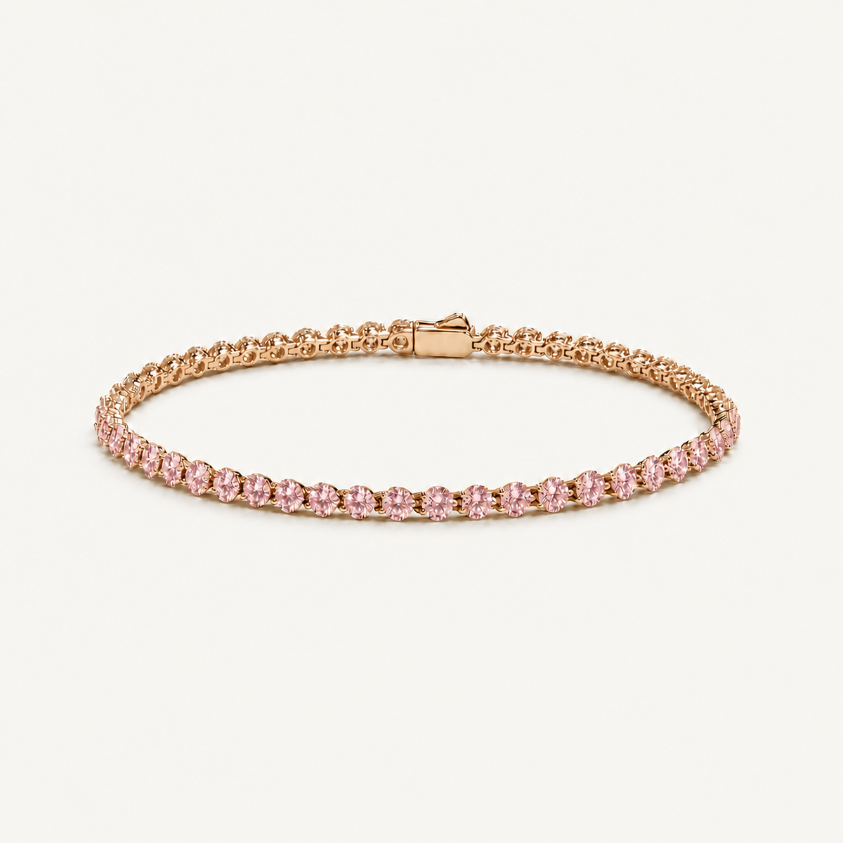Champagne Pink Slim Tennis Bracelet