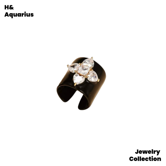 Copper Alloy & Zirconia "Old Money" Two-Tone Cross Ring - Original Vintage Statement Ring