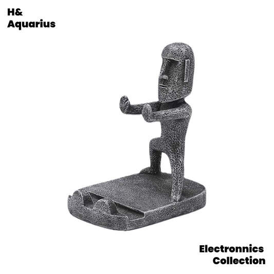 Mobile phone holder, desktop ornament, workstation, funny gifts, creative moai, kung fu dolls, office cute decorations