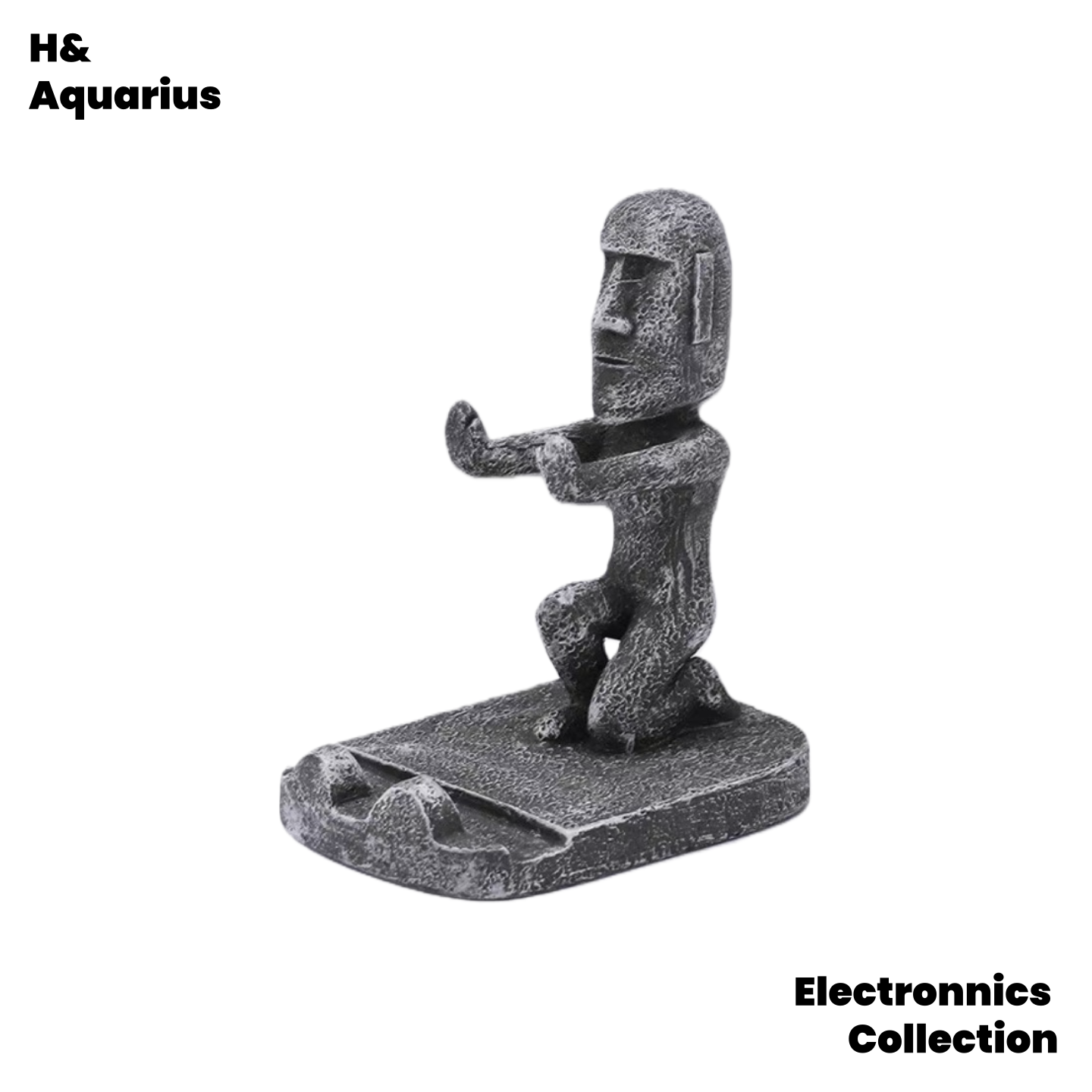 Mobile phone holder, desktop ornament, workstation, funny gifts, creative moai, kung fu dolls, office cute decorations