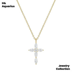 Pendant & Chain: 925 Silver & Zirconia Starfall Necklace and 925 Silver & Zirconia Cross Fringe Necklace