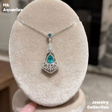 Synthetic YAG Neon Sea Temple Pendant - 925 Silver Luxury Colorful Minimalist Necklace