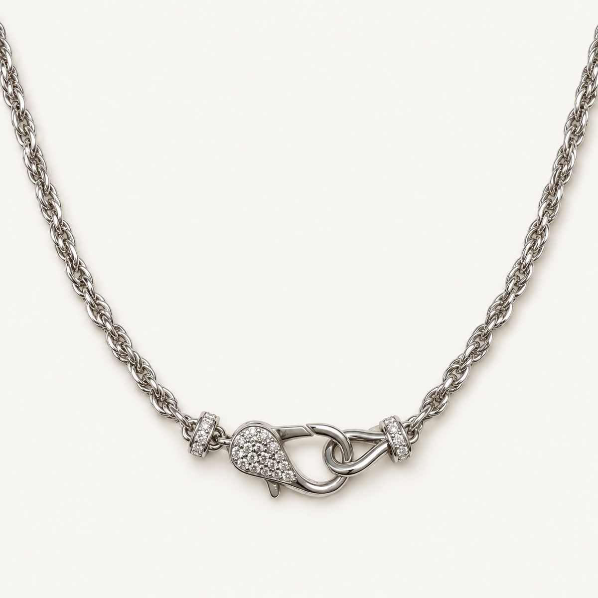 Gold and silver soft-twist and paperclip chains in 925 sterling silver with sparkling stone accents