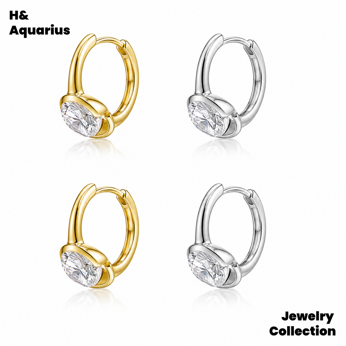 925 Silver & Zirconia Floating Earrings - Luxury Minimalist Hoops for Women