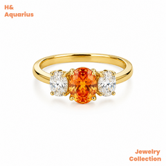 925 Silver & Zirconia Fanta Ring - Gold Plated Colorful Fashion Stackable Ring