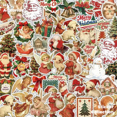120 Retro Christmas Stickers Laptop Notebook Phone Case ipad Water Cup Decorative Stickers