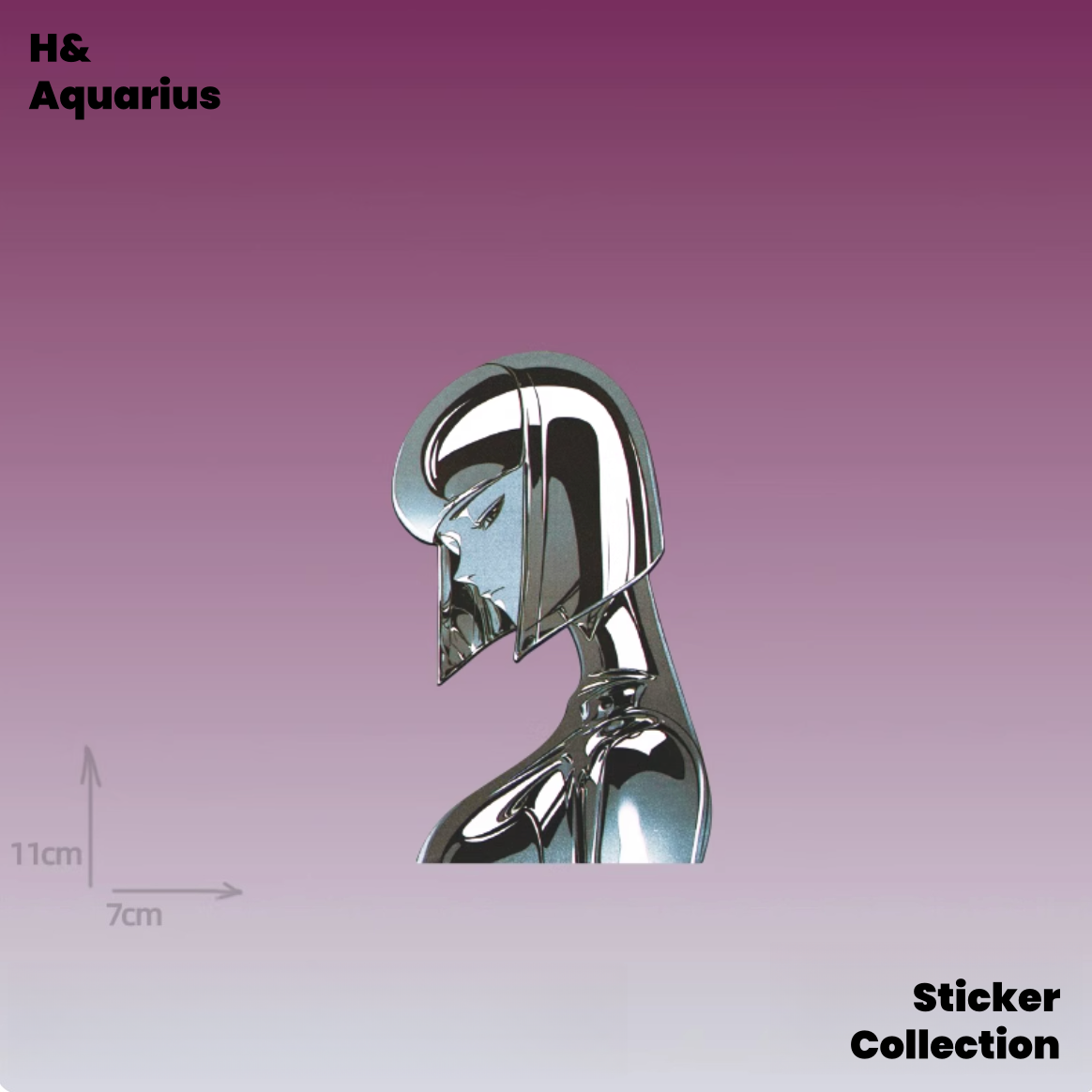 Cyberpunk Metal Girl Hollow sticker Automobile waterproof flat sticker