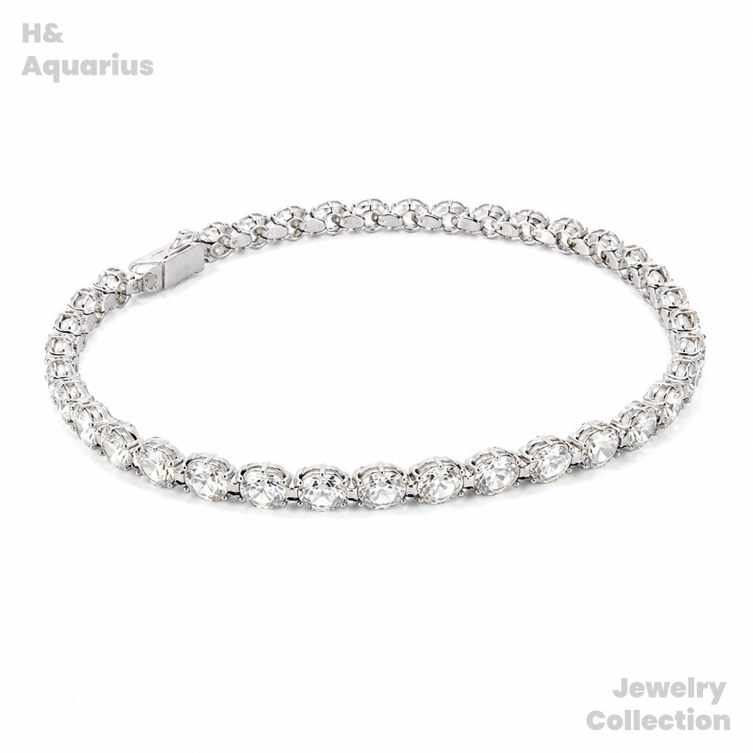 925 Silver & Zirconia Tennis Bracelet - Minimalist Luxury Everyday Chain for Women