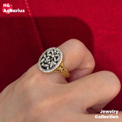 Dark Night Flower Ring - 925 Silver Agate Minimalist Luxury Ring