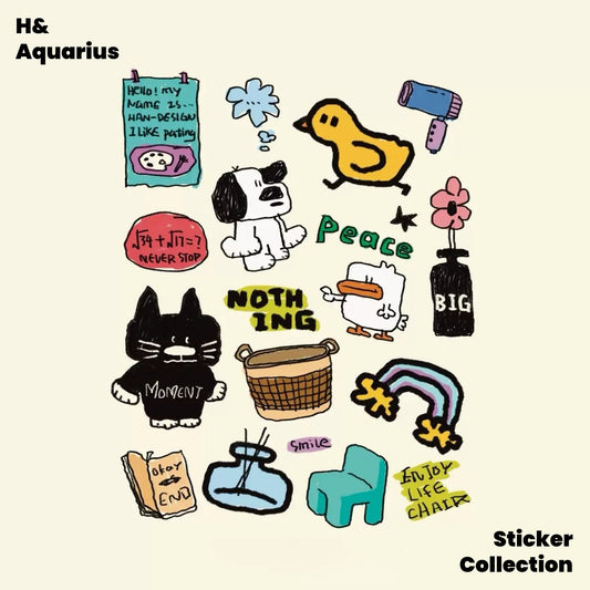 Korean ins simple hand-painted cute puppy jelly sticker high-value DIY notebook mobile phone case tablet decoration sticker