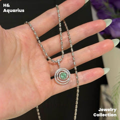 Synthetic YAG Mint Mambo Pendant - 925 Silver Minimalist Luxury Fashion Necklace