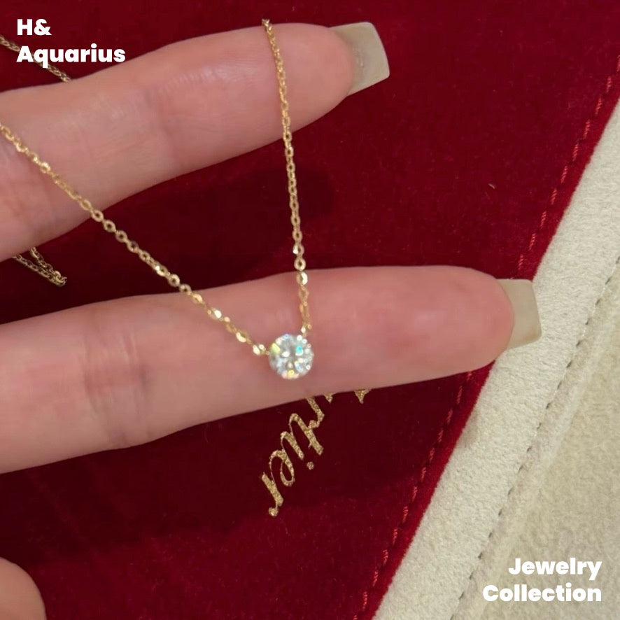 Pendant & Chain: 925 Silver & Zirconia Starfall Necklace and 925 Silver & Zirconia Cross Fringe Necklace