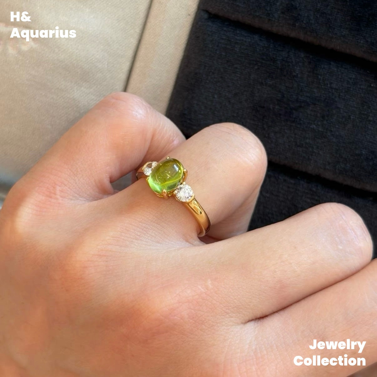 Green Shadow Star Ring - 925 Silver Peridot Minimalist Luxury Ring