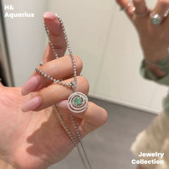 Synthetic YAG Mint Mambo Pendant - 925 Silver Minimalist Luxury Fashion Necklace