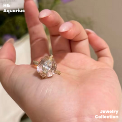 Lab-Grown Sapphire Peach Bubble Ring/Pendant - 925 Silver Fairy Style Jewelry
