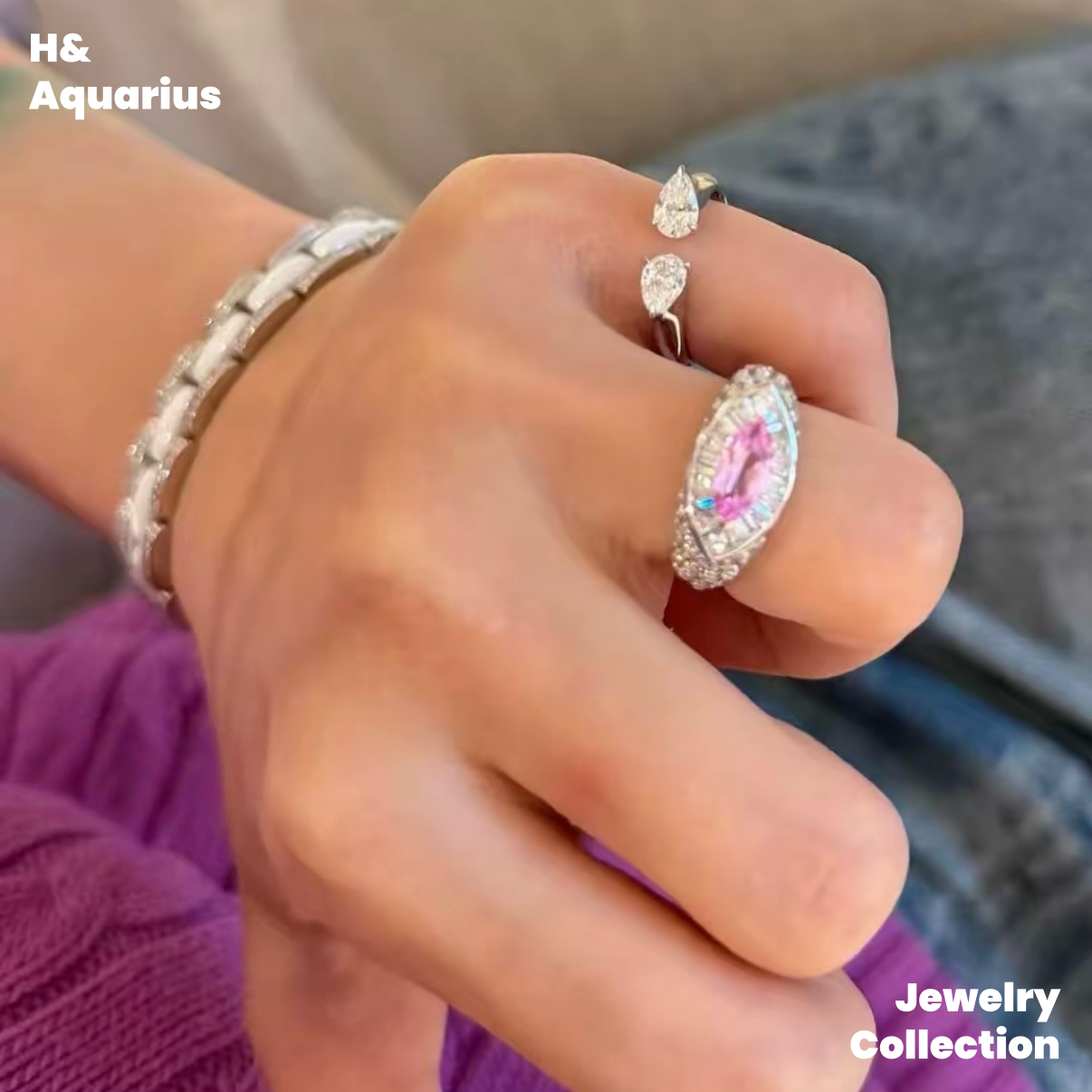 925 Silver & Zirconia Stardust Ring - Minimalist Everyday Stackable Ring