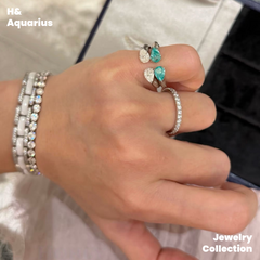 925 Silver & Zirconia Stardust Ring - Minimalist Everyday Stackable Ring
