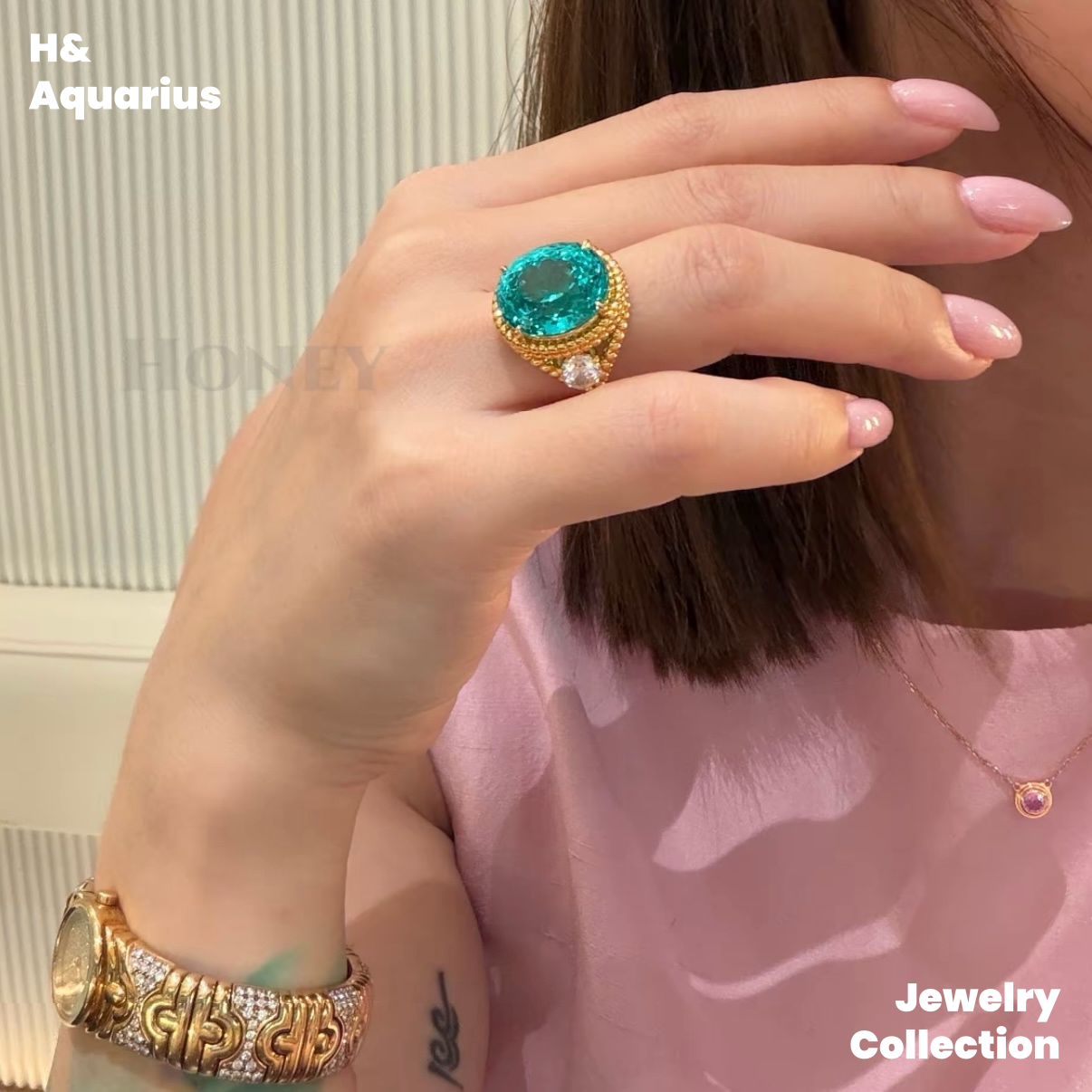 Synthetic YAG Neon Glow Ring - 925 Silver K Gold Plated Lab-Created Luxury Ring