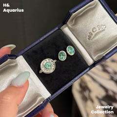 Synthetic YAG Double Wave Earrings - 925 Silver Lab-Created Colorful Luxury Studs