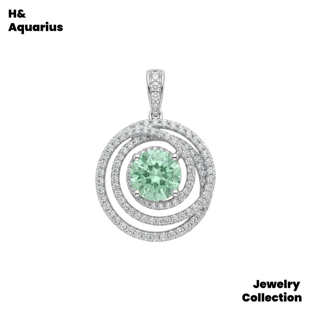 Synthetic YAG Mint Mambo Pendant - 925 Silver Minimalist Luxury Fashion Necklace