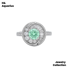 Synthetic YAG Mint Mambo Ring - 925 Silver Minimalist Luxury Fashion Ring