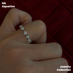925 Silver & Zirconia Star Island Overture Ring - Minimalist Luxury Statement Ring