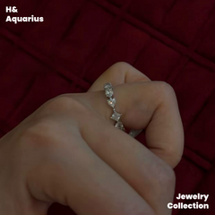 925 Silver & Zirconia Star Island Overture Ring - Minimalist Luxury Statement Ring