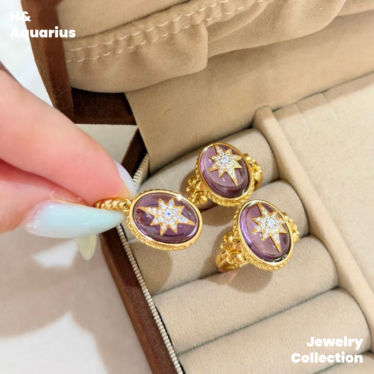 Purple Night Oracle Ring - 925 Silver Crystal Luxury Mystical Ring