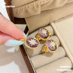 Purple Night Oracle Ring - 925 Silver Crystal Luxury Mystical Ring