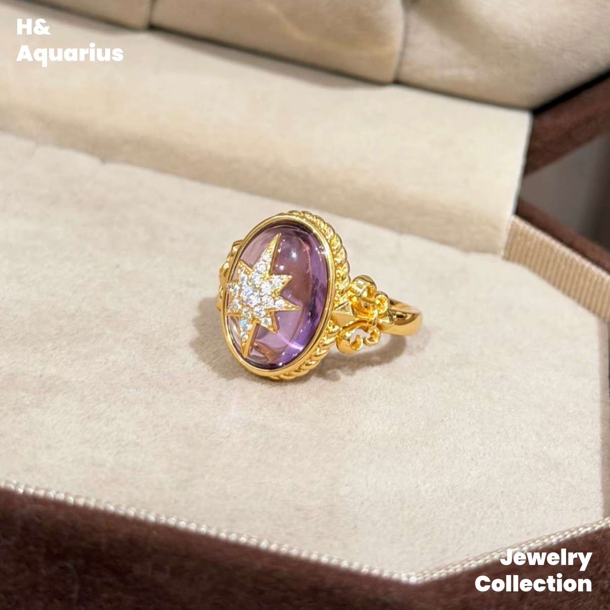 Purple Night Oracle Ring - 925 Silver Crystal Luxury Mystical Ring